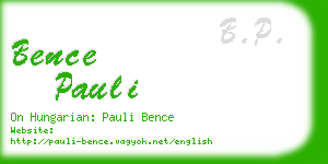 bence pauli business card